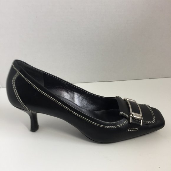 COLE HAAN black leather pumps sz 9 - Picture 2 of 5